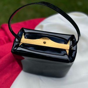 Bienen Davis patent high end designer black leather  bag
